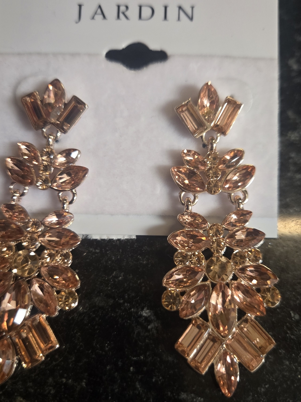 Jardin Pink Crystal Statement Drop Earrings